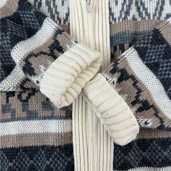 Vintage American Priority Knit Zip Sweater Geometric Southwestern Design XXL - Picture 5 of 16